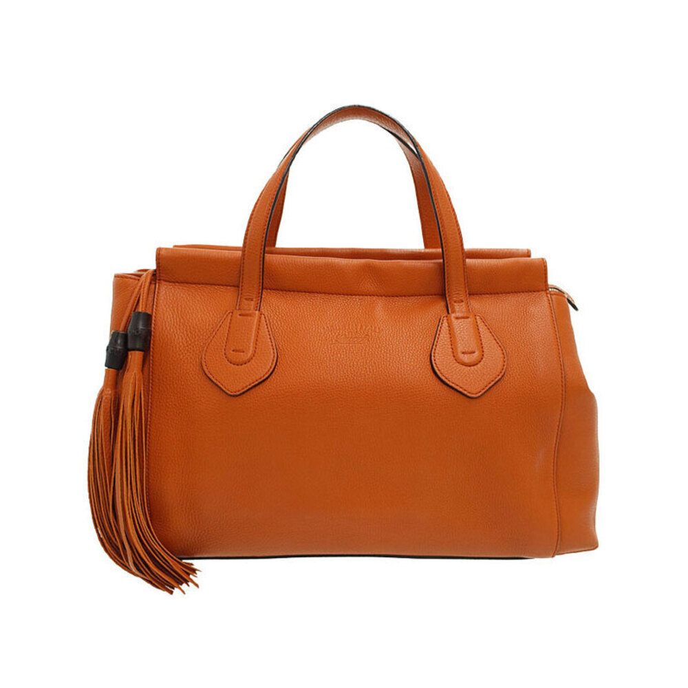 GUCCI Bamboo Tassel Tote Bag Fringe
